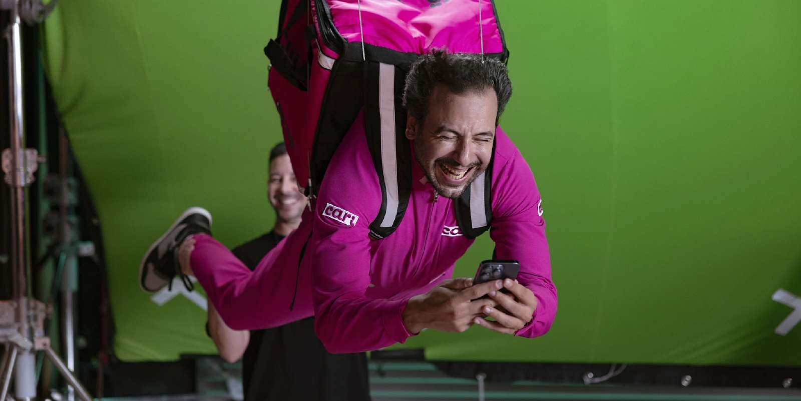 Actor on the green-screen set